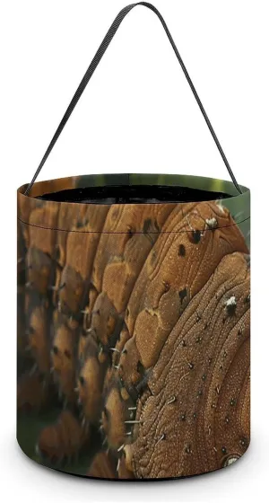 Halloween Tote Candy Bags, Christmas Buckets for Gifts A Big Brown Larva Printed Reusable Halloween Candy Buckets Goodie Bags for Party Favor Christmas Halloween