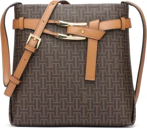 Halston Tasha Signature Logo Magnetic Snap Crossbody