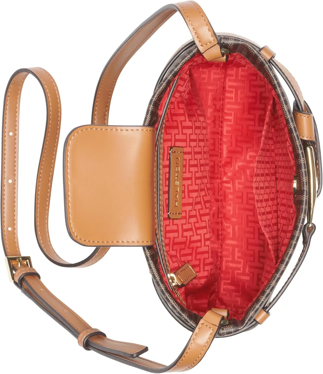 Halston Tasha Signature Logo Magnetic Snap Crossbody