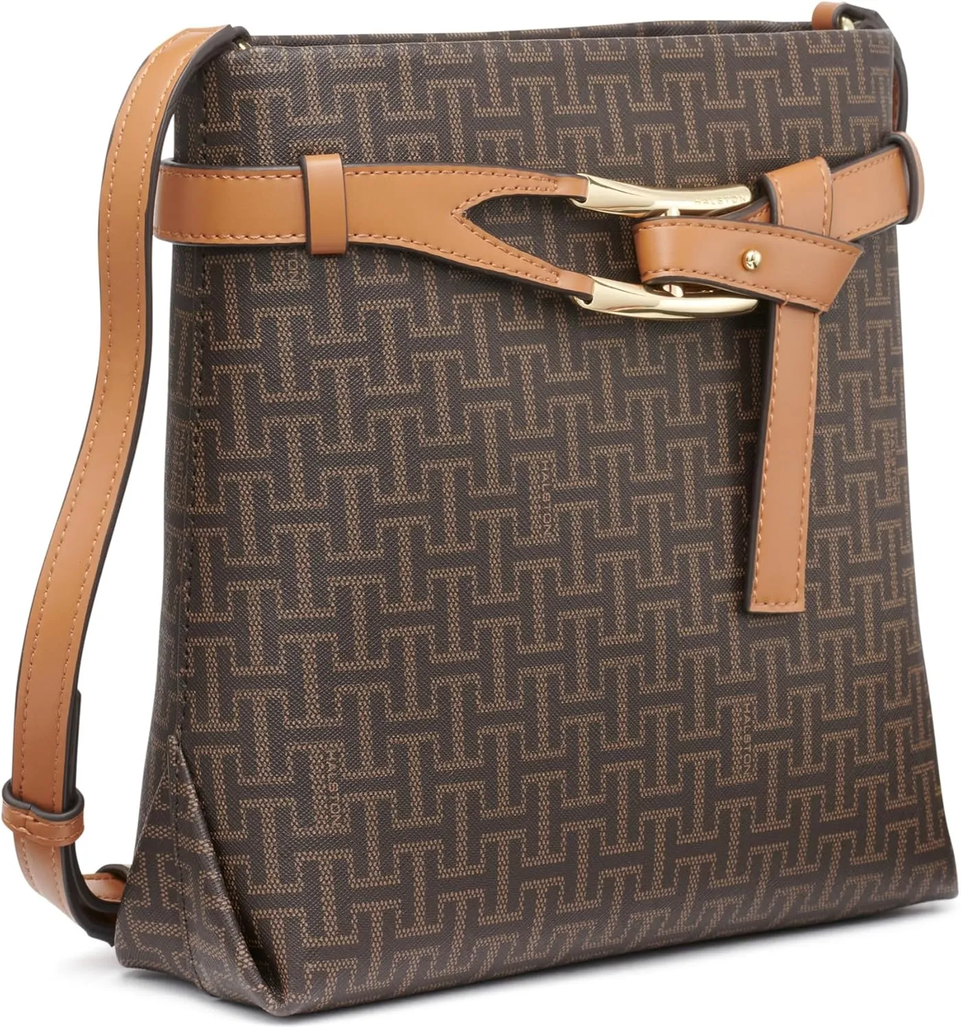 Halston Tasha Signature Logo Magnetic Snap Crossbody