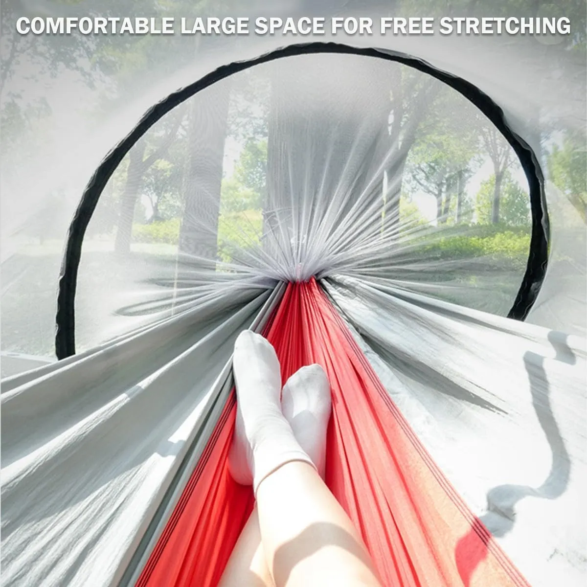Hammock Camping, Hammock Tent Strong Load Bearing Capacity, Mosquito Net Hammock Breathable and Mosquito Proof, Suitable for Outdoor Use(Blue,260 * 140cm)