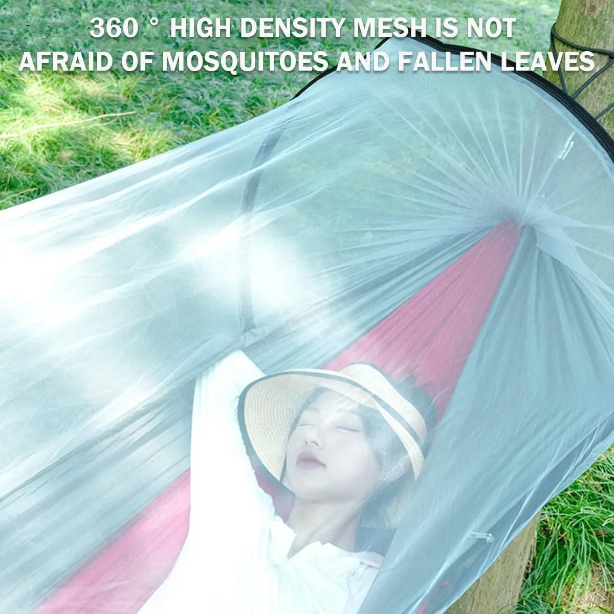 Hammock Camping, Hammock Tent Strong Load Bearing Capacity, Mosquito Net Hammock Breathable and Mosquito Proof, Suitable for Outdoor Use(Blue,260 * 140cm)