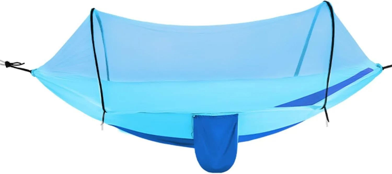 Hammock Camping, Hammock Tent Strong Load Bearing Capacity, Mosquito Net Hammock Breathable and Mosquito Proof, Suitable for Outdoor Use(Blue,260 * 140cm)