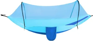Hammock Camping, Hammock Tent Strong Load Bearing Capacity, Mosquito Net Hammock Breathable and Mosquito Proof, Suitable for Outdoor Use(Blue,260 * 140cm)