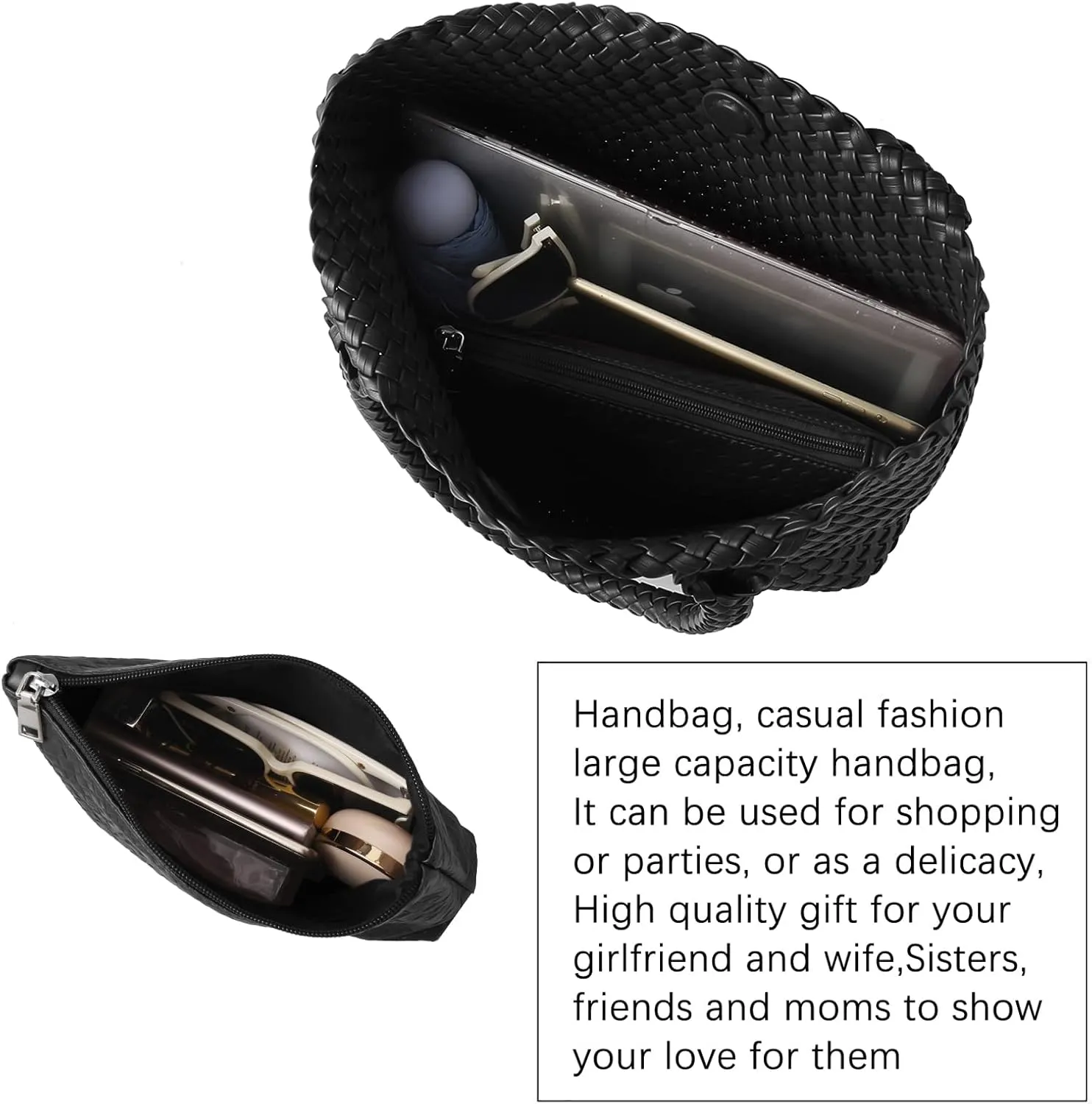 Hand Woven Bag Tote BagS For Women Top Handle Shoulder Vegan Leather Large Travel Beach Hobo Handbag