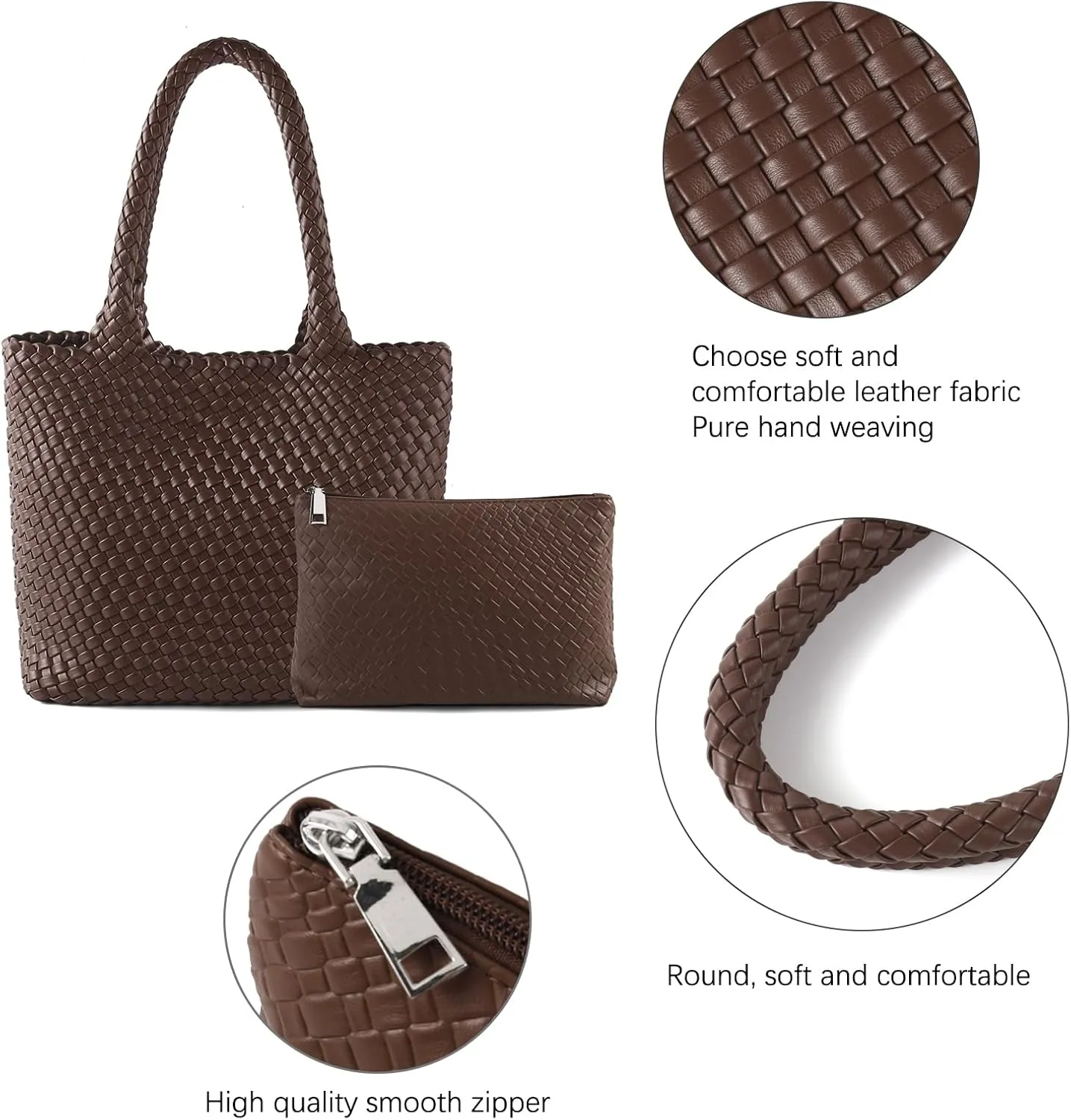 Hand Woven Bag Tote BagS For Women Top Handle Shoulder Vegan Leather Large Travel Beach Hobo Handbag