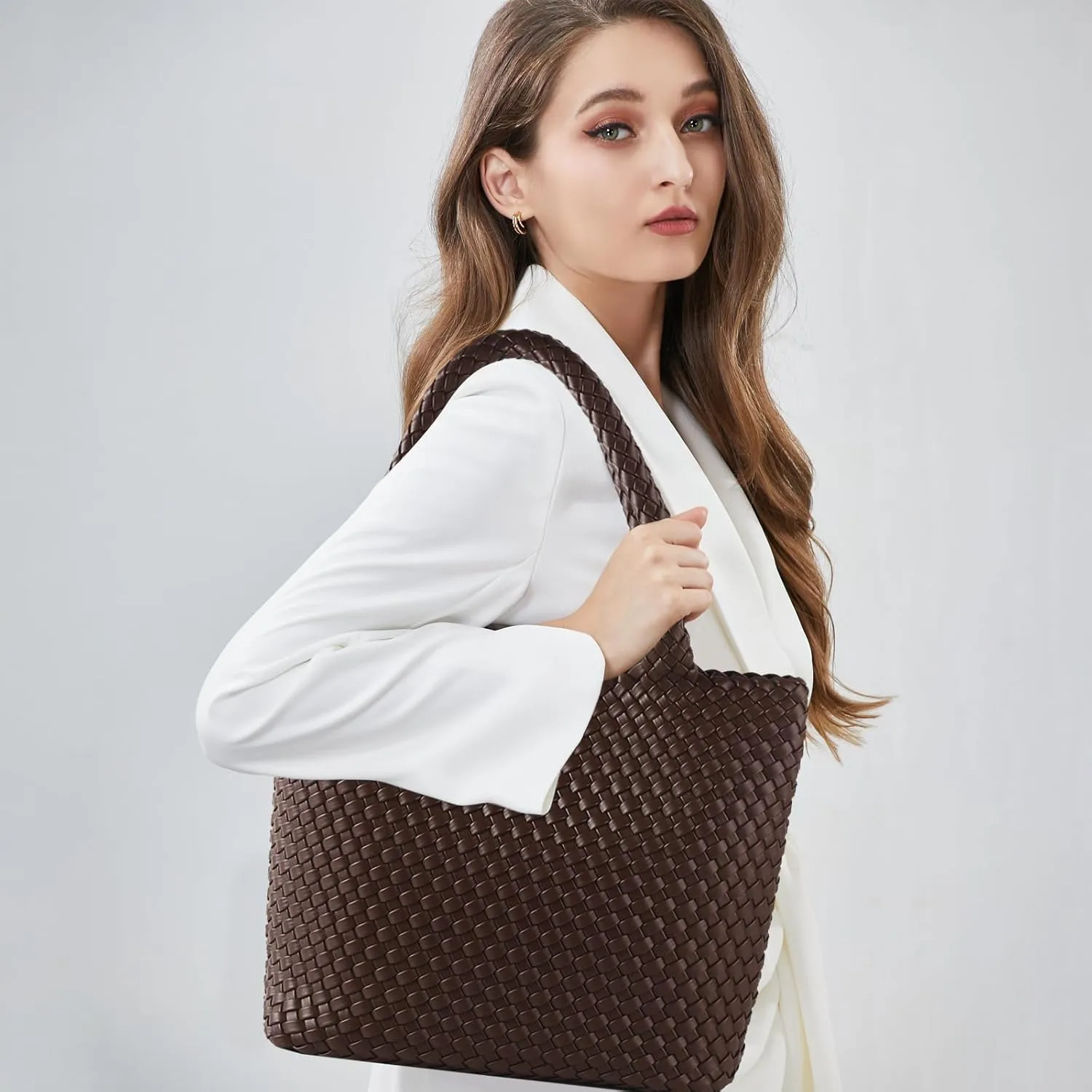 Hand Woven Bag Tote BagS For Women Top Handle Shoulder Vegan Leather Large Travel Beach Hobo Handbag