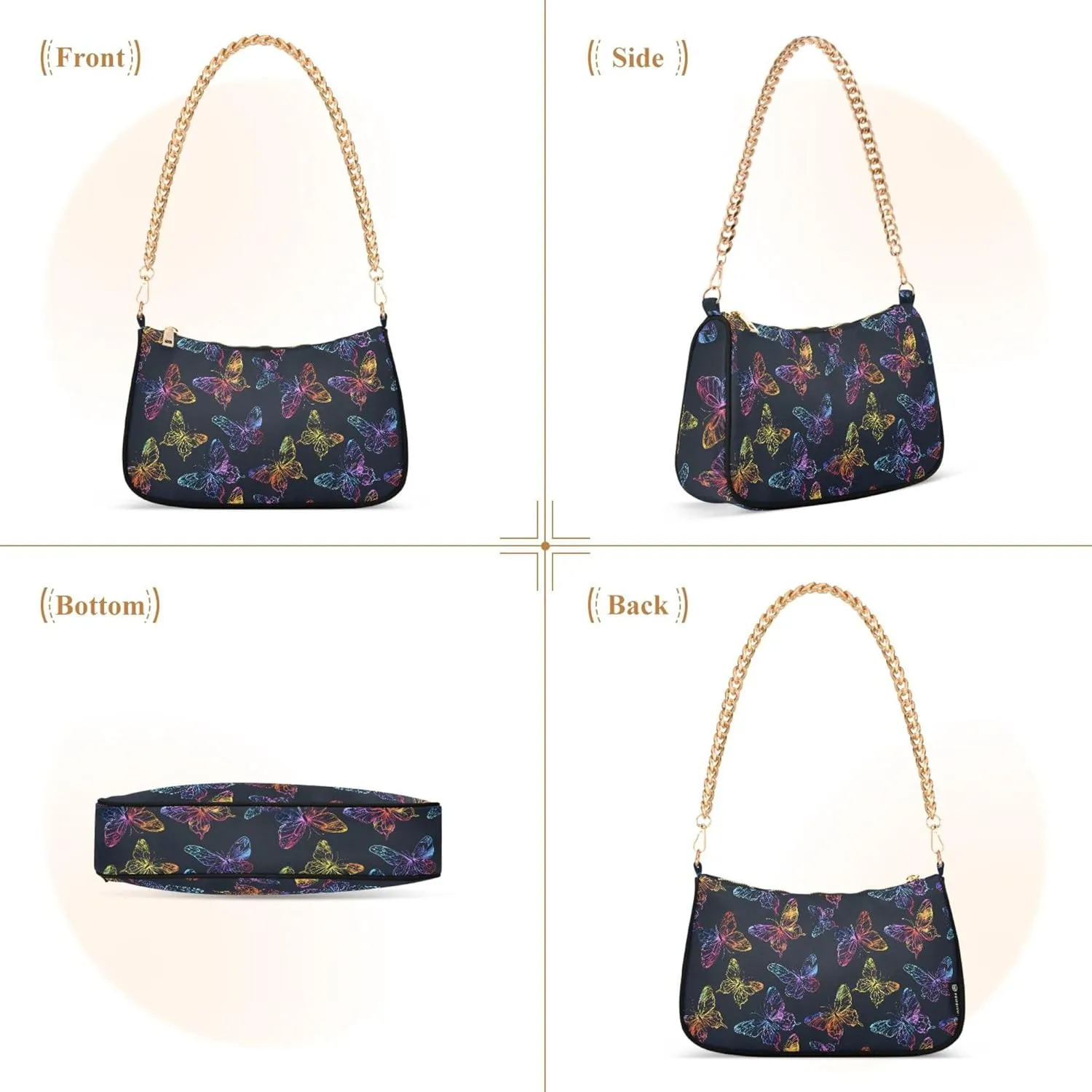 Handbag Purses for Women Marble Chain Shoulder Bag