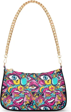Handbag Purses for Women Marble Chain Shoulder Bag