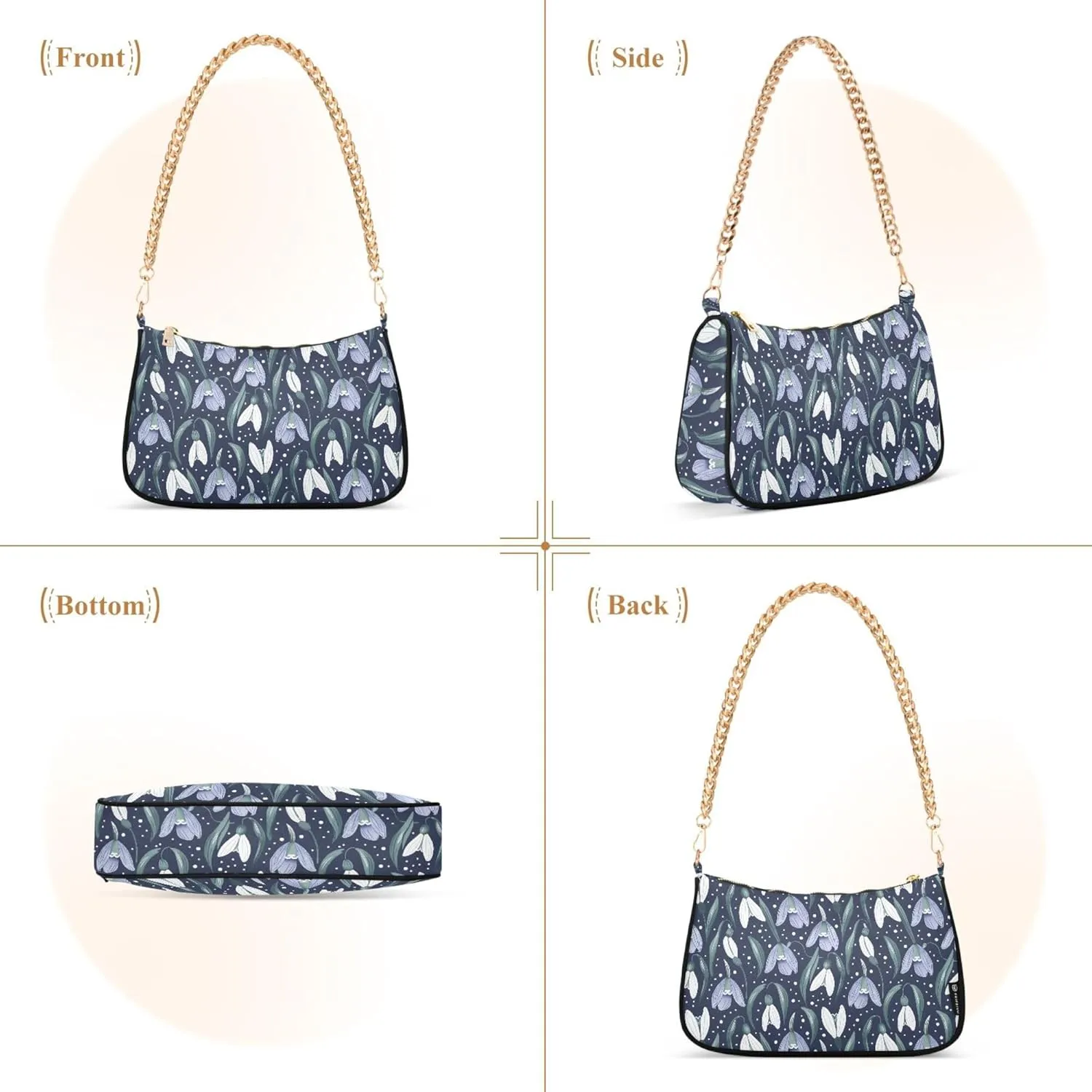 Handbag Purses for Women Marble Chain Shoulder Bag