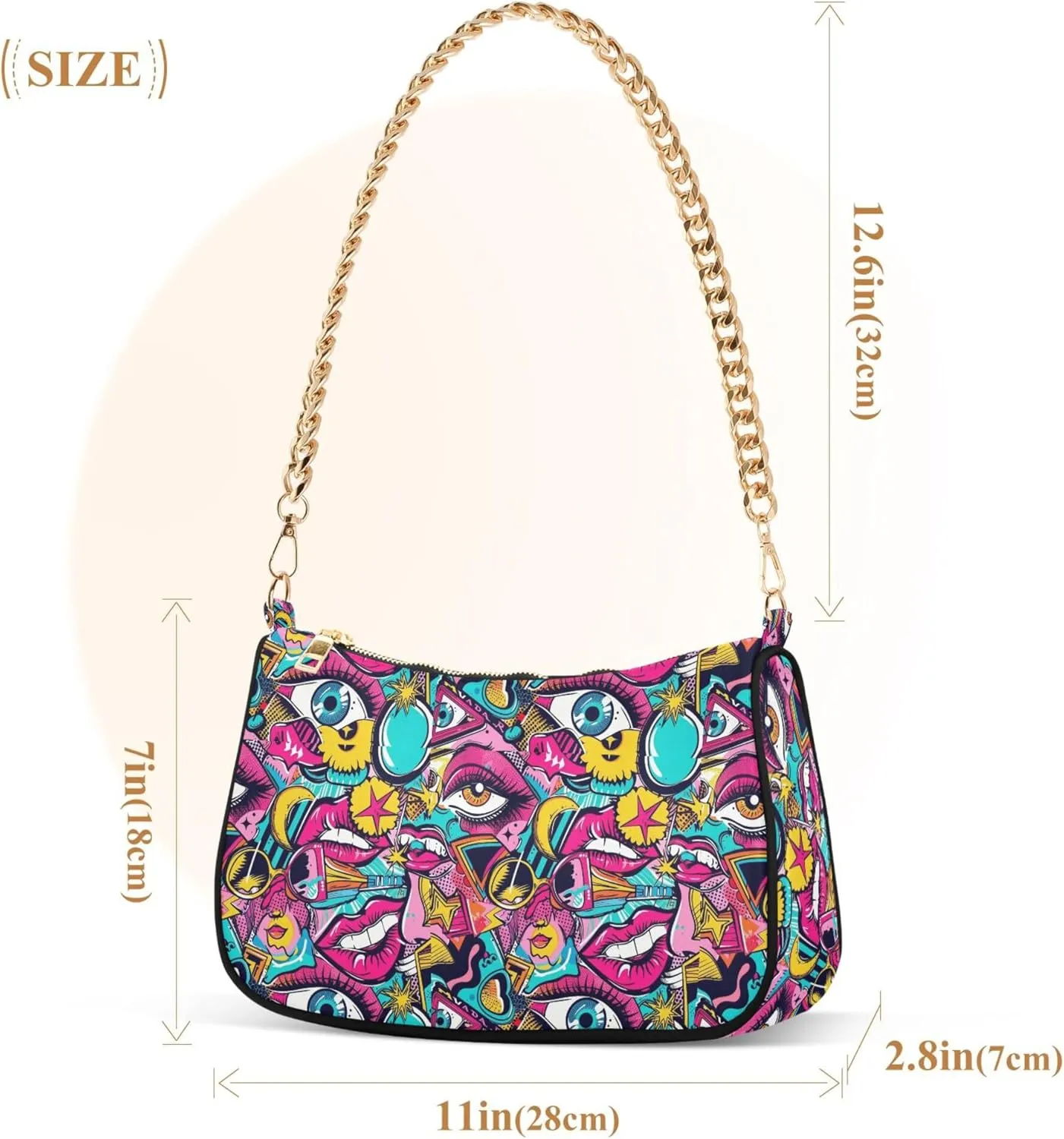 Handbag Purses for Women Marble Chain Shoulder Bag