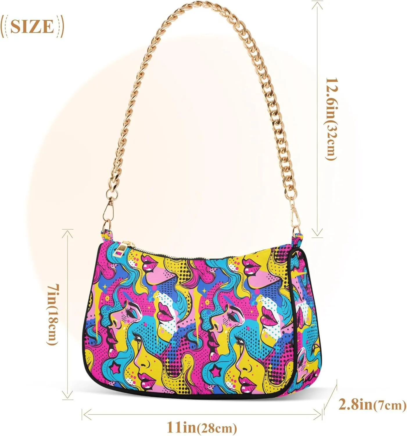 Handbag Purses for Women Marble Chain Shoulder Bag