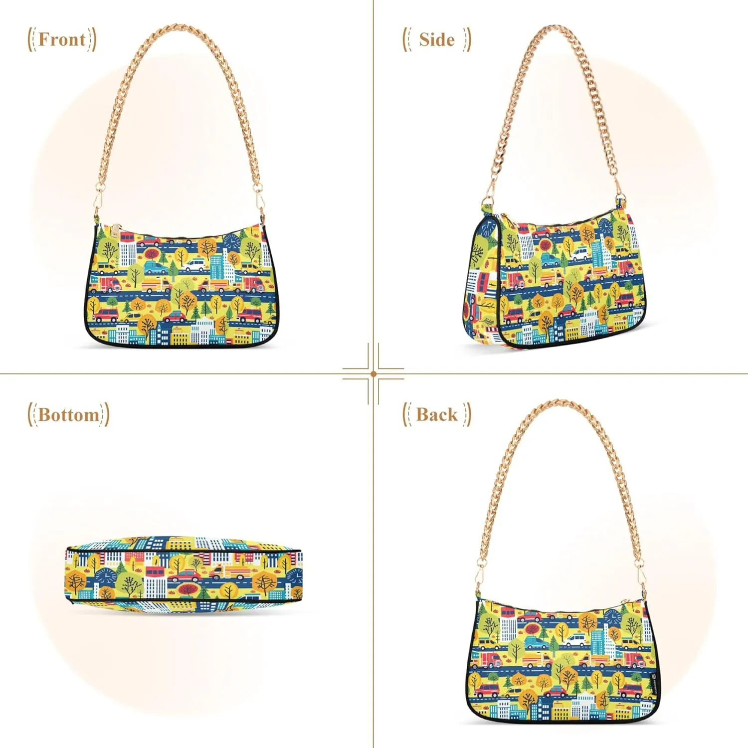 Handbag Purses for Women Marble Chain Shoulder Bag