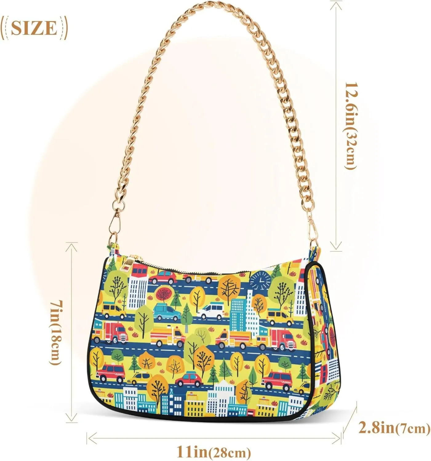 Handbag Purses for Women Marble Chain Shoulder Bag
