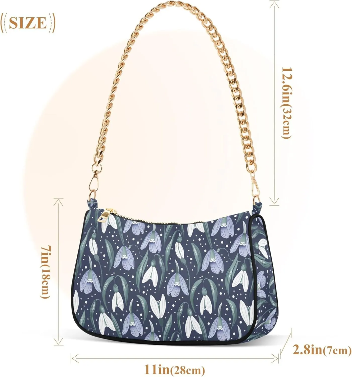 Handbag Purses for Women Marble Chain Shoulder Bag