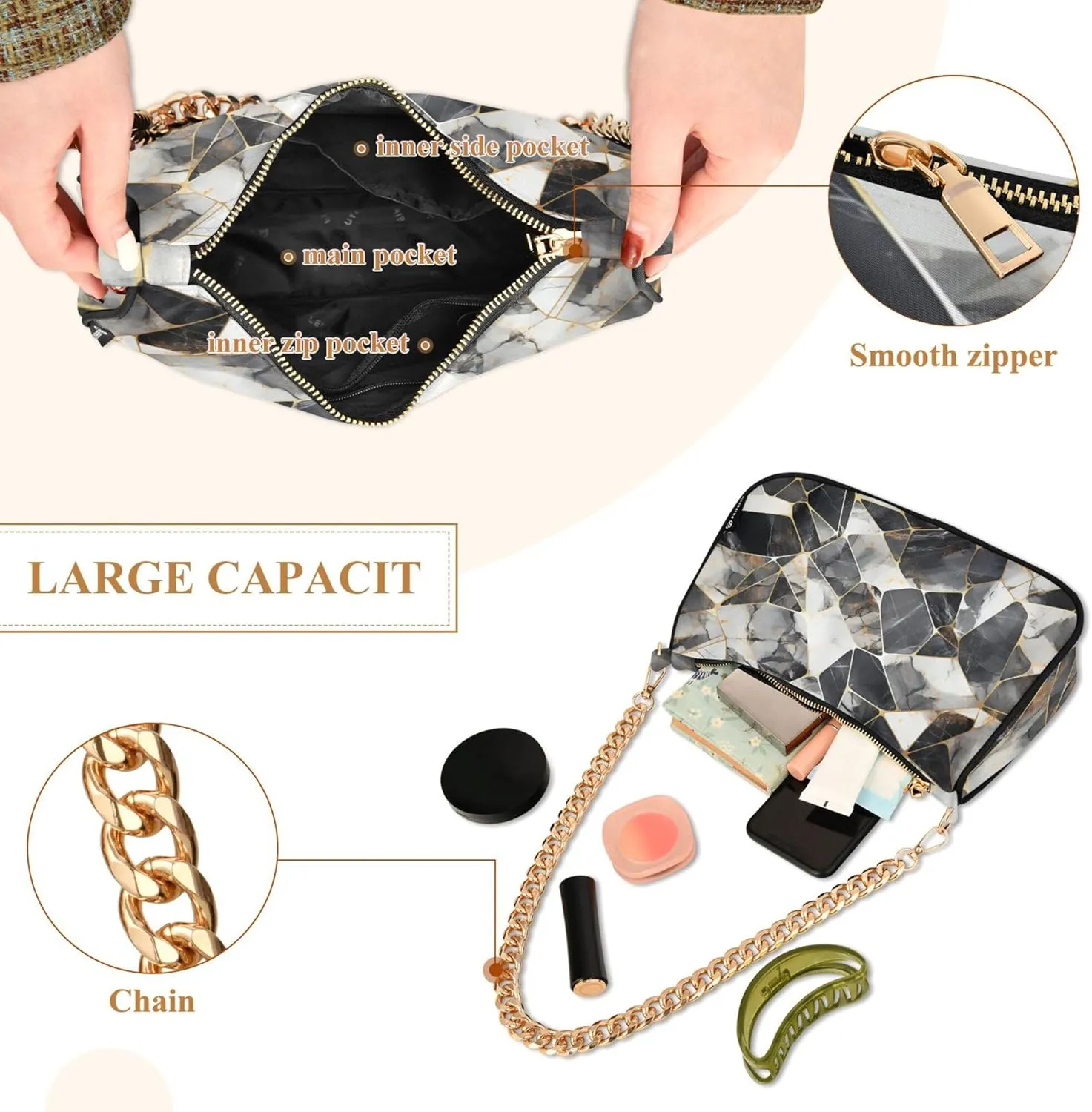 Handbag Women Mermaids Scale Chain Shoulder bag