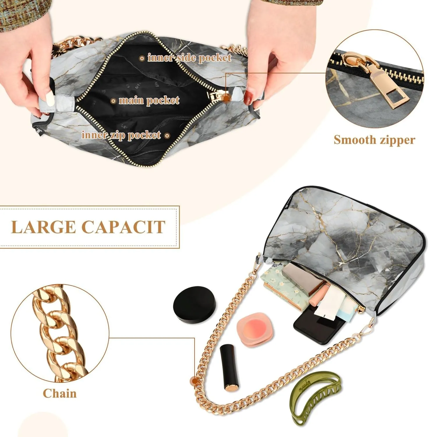 Handbag Women Mermaids Scale Chain Shoulder bag