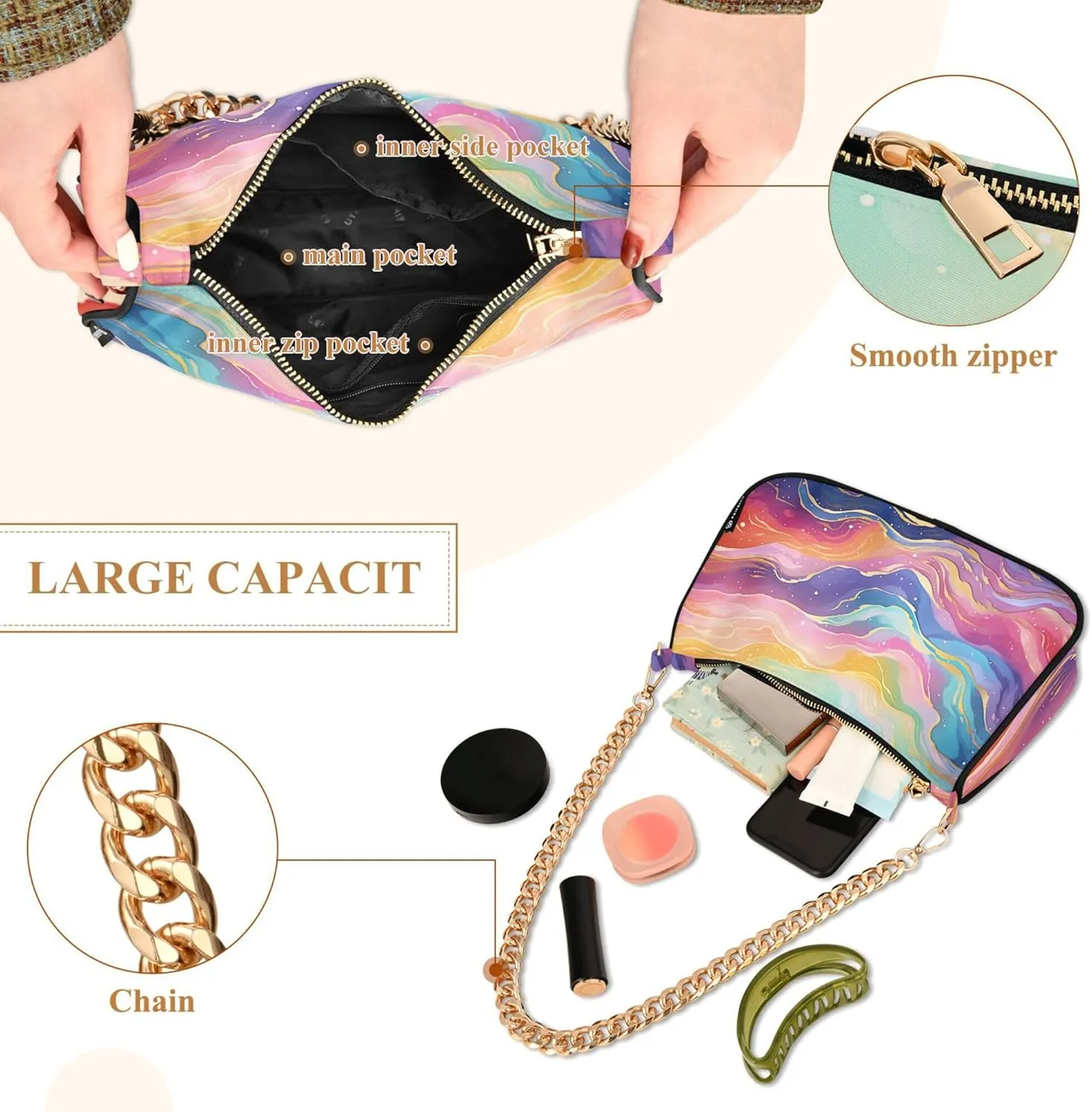 Handbag Women Mermaids Scale Chain Shoulder bag