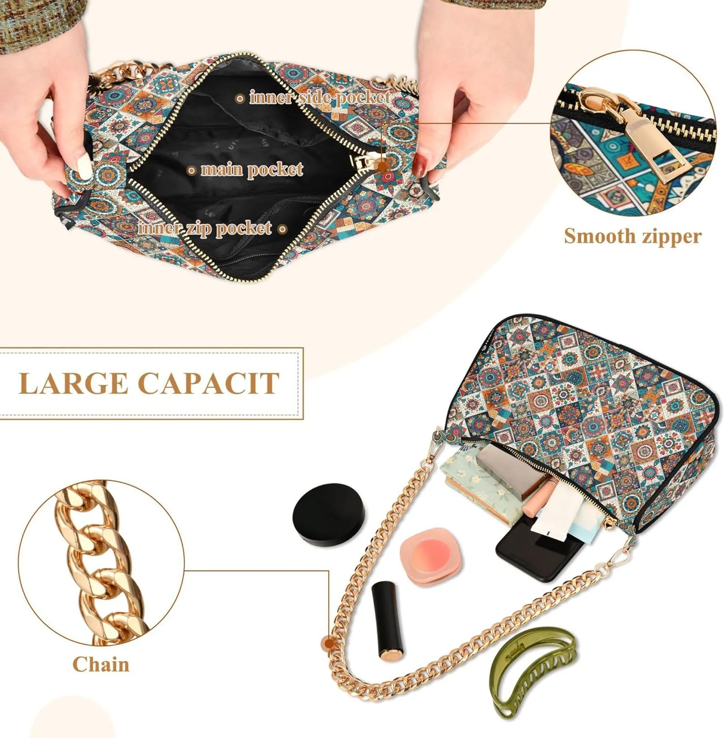 Handbag Women Mermaids Scale Chain Shoulder bag