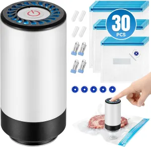 Handheld Vacuum Sealer, 3rd Generation Vacuum Sealer for Food   30 Sous Vide Bags