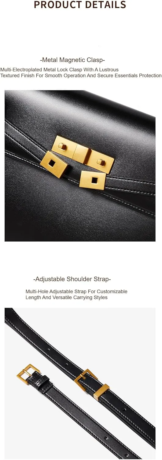 Handmade Genuine Leather Crossbody Bag, Magnetic Closure, Adjustable Strap Multiple Color&Texture Annual New