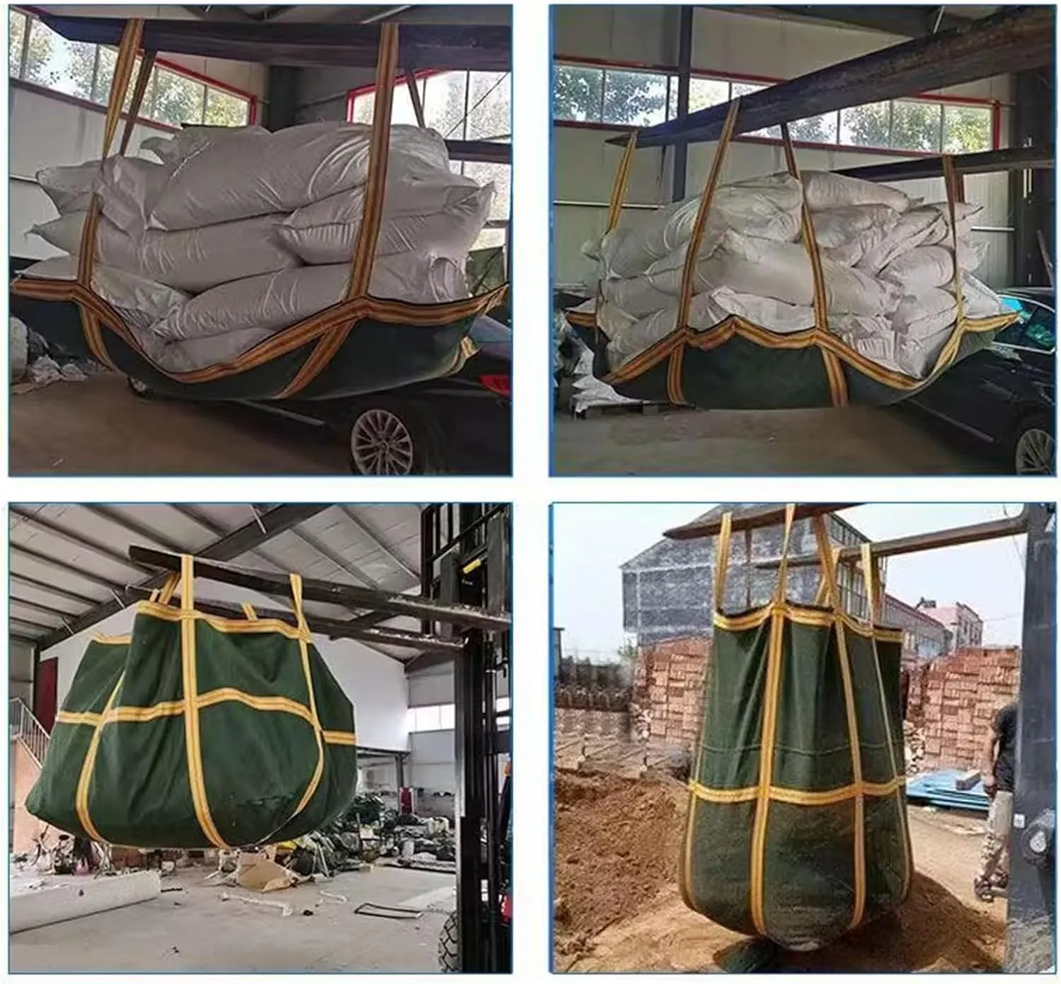 Hanging lifting bag - Reusable Lift Bag - Tarpaulin Scatter Bag - Ton Bag, Lift Bag Weaving Sail Bag for Crane Platform Forklift, Dock Safety Anti-tear Strong Load bearing Bag(50 X 50X50CM/Load 500kg)