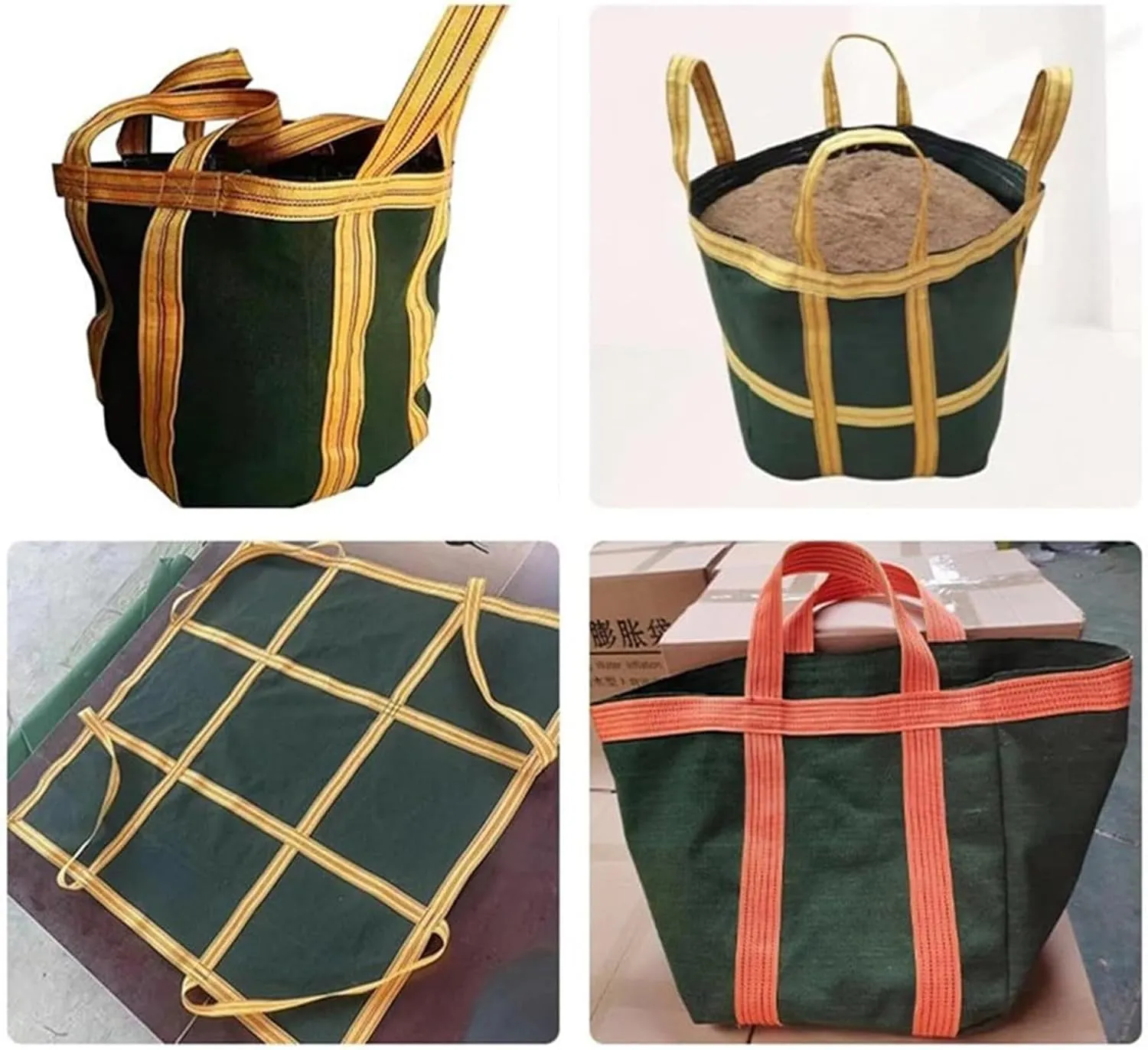 Hanging Lifting Bag - Tarpaulin Scatter Bag - Ton Bag, Weaving Sail Bag, Dock Safety Anti-Tear Strong Load Bearing Bag, for Crane Platform Forklift(60 X 60X70CM/Load 800KG)