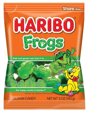 Haribo Frogs Gummies 12 Pack Case of 5oz Bags
