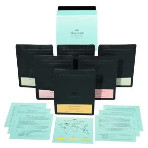 Hayman, Specialty Coffee Tasting Box, 6-Pack Gourmet Coffee Gift Set Selection, Premium Variety Sampler With Connoisseur Assortment, Whole Bean, Medium Roast, 6 Bags With 2.1oz Each (12.7oz Total)