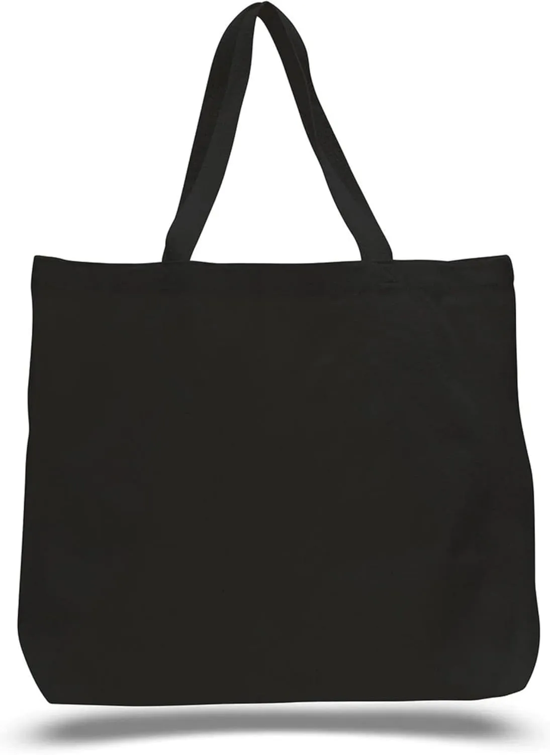 Heavy Duty Canvas Tote Bags, Size 20"W x 15"H x 5"D (Black, 3)