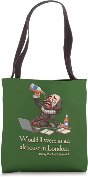 Henry V Alehouse London Play Shakespeare Quotation Tote Bag