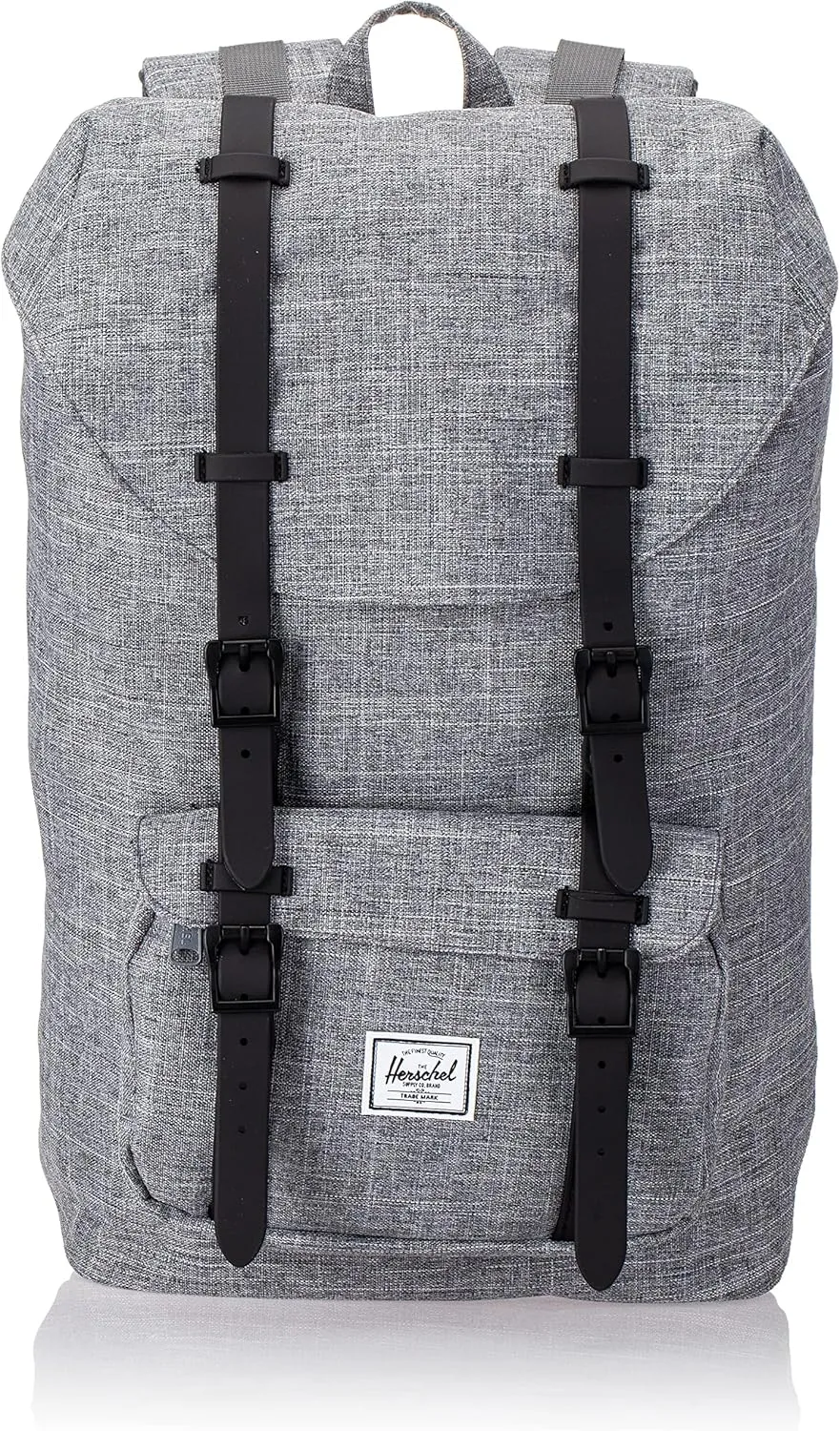 Herschel Little America Laptop Backpack, Raven Crosshatch/Black Rubber/3m Insert, Mid-Volume 17.0L