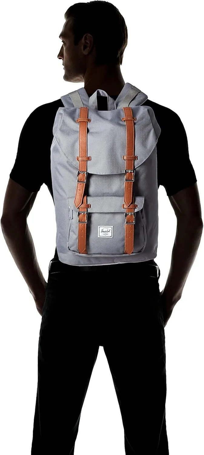 Herschel Little America Laptop Backpack, Raven Crosshatch/Black Rubber/3m Insert, Mid-Volume 17.0L