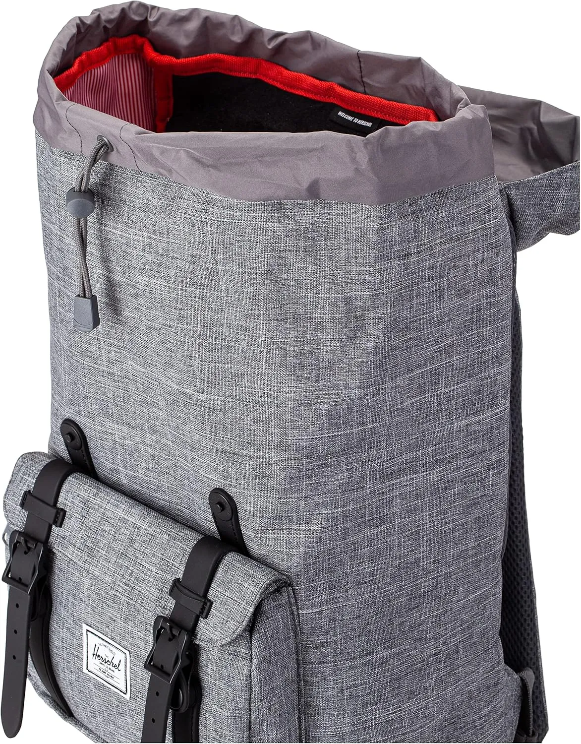 Herschel Little America Laptop Backpack, Raven Crosshatch/Black Rubber/3m Insert, Mid-Volume 17.0L