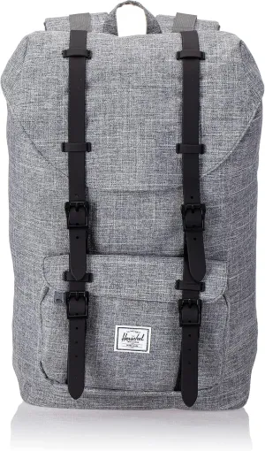 Herschel Little America Laptop Backpack, Raven Crosshatch/Black Rubber/3m Insert, Mid-Volume 17.0L
