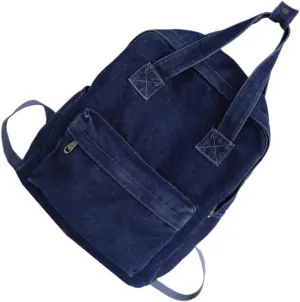 High Capacity Denim Backpack for Men and Women Fashionable Shoulder Bag Dark Blue Durable Lightweight Breathable Straps Stylish Design for Students and Everyday Use