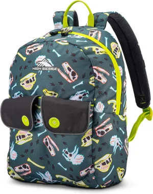 High Sierra Chiqui School Backpack with Tablet Sleeve   2 Water Bottle Pockets, 18L, Dino Dig