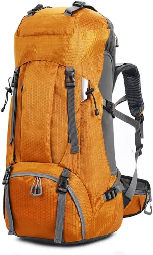 Hiking Backpack, Camping Backpack with Rain Cover, 60L Ultra-Light Travel Camping Backpack for Mountaineering (Gray : C)