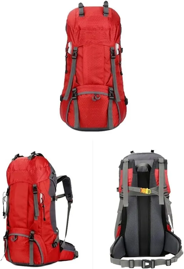 Hiking Backpack, Camping Backpack with Rain Cover, 60L Ultra-Light Travel Camping Backpack for Mountaineering (Gray : C)