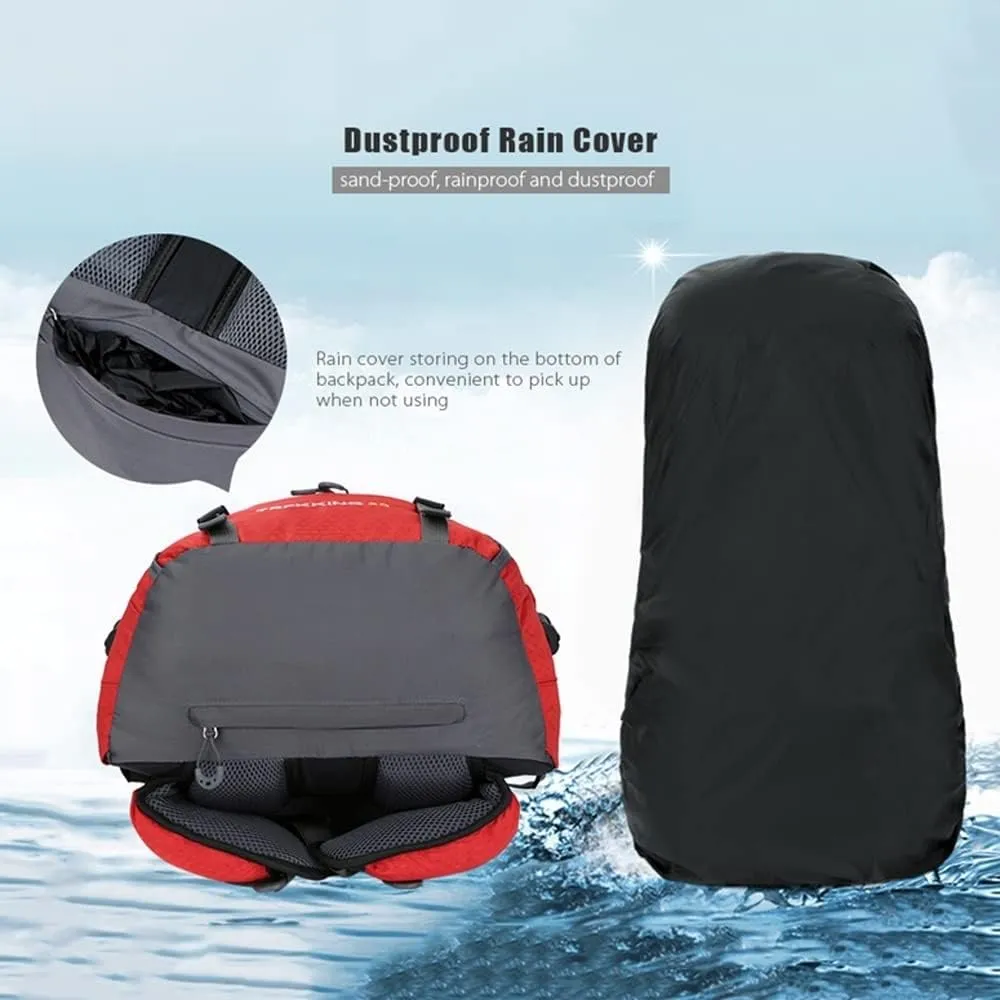 Hiking Backpack, Camping Backpack with Rain Cover, 60L Ultra-Light Travel Camping Backpack for Mountaineering (Gray : C)