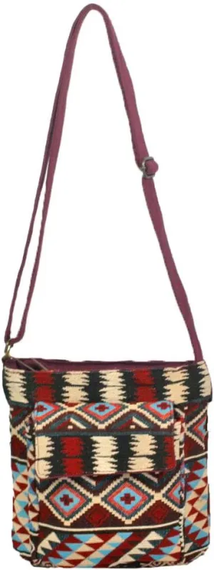 Hippie Chick Purple Tribal Crossbody Passport Bag