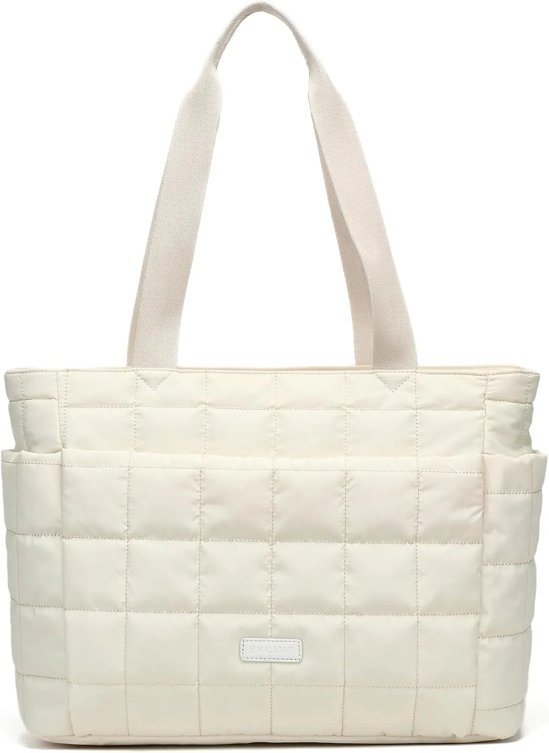 HKCLUF Quilted Puffer Tote Bag for Women 20L Lightweight Waterproof Large Work Travel Gym Tote Bag with Laptop Compartment