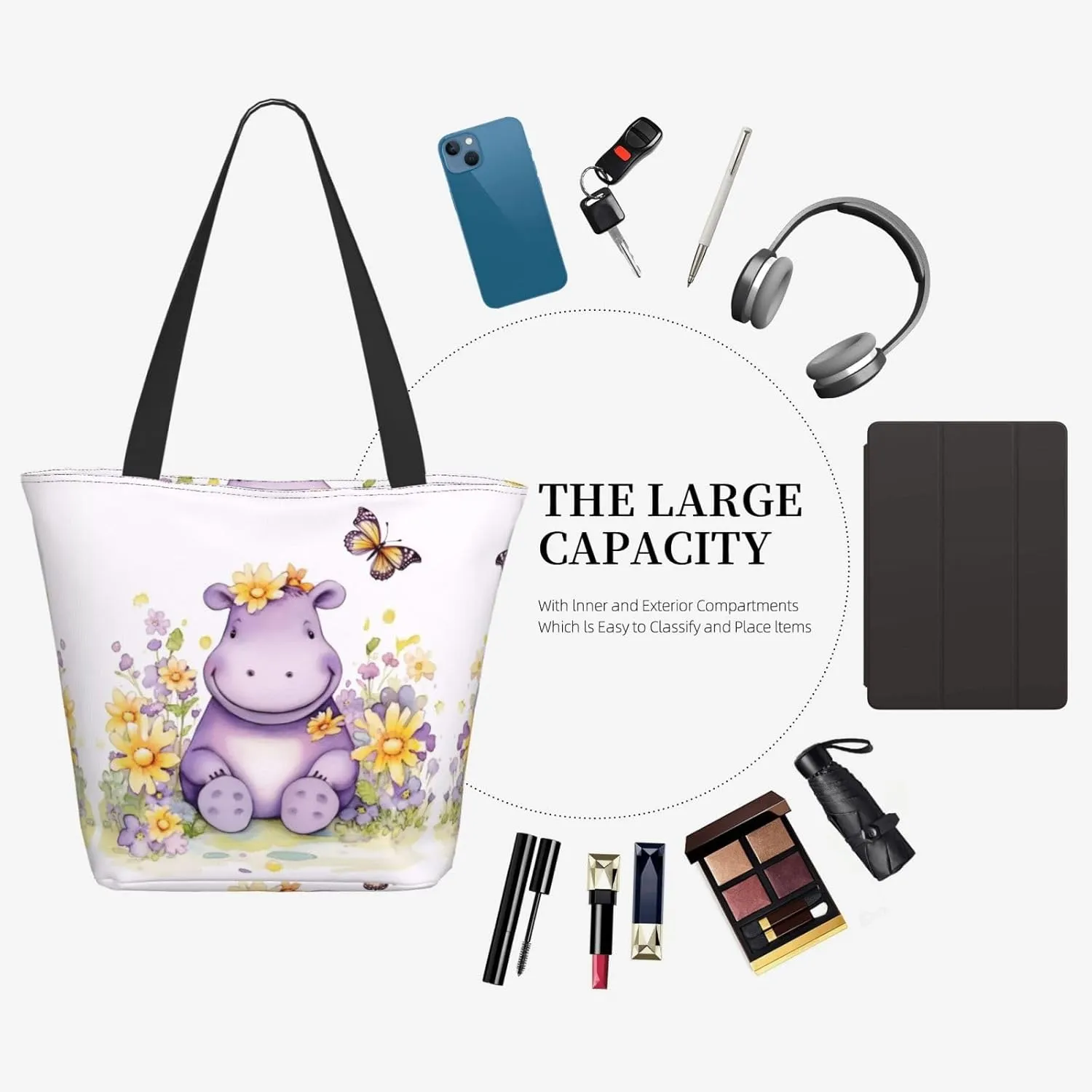 Horses On The Beach Printed Fashionable Large Handbag And Shoulder Bag, Suitable For Various Daily Use