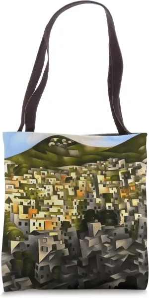 Houses On The Hillside - Abstract Art Fethiye Tote Bag