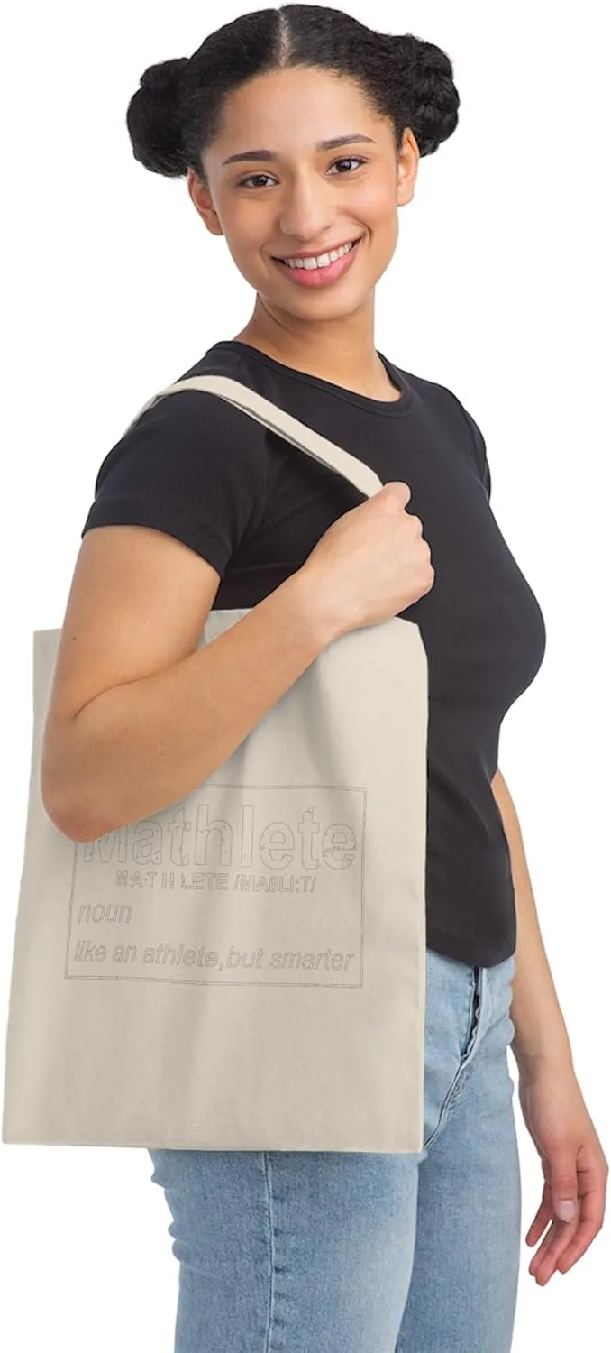 Humorous Athletic Mathematicians Appreciation Gags Sayings Funny Geeky Learners Sportsmen Mockeries Quotes Canvas Tote Bag