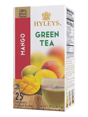 HYLEYS Tea Mango With Green Tea - 25 Tea Bags (1 Pack)