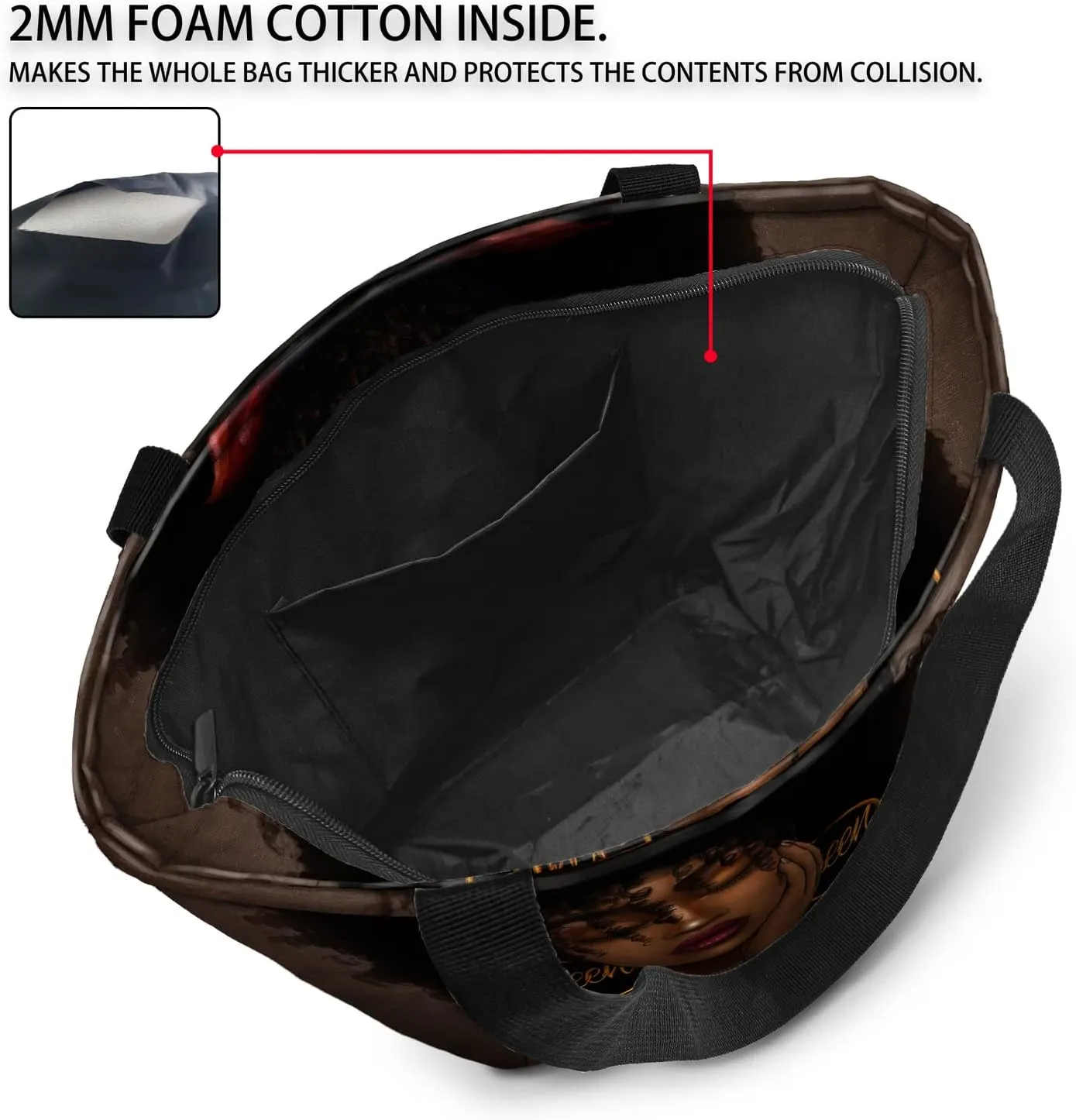 IAGM Women Tote Bags African American Woman Shoulder Bag Black Girl Magic Top Handle Satchel Handbags