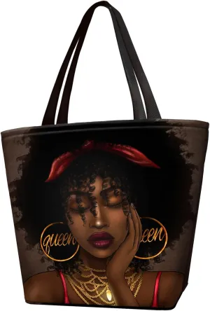 IAGM Women Tote Bags African American Woman Shoulder Bag Black Girl Magic Top Handle Satchel Handbags