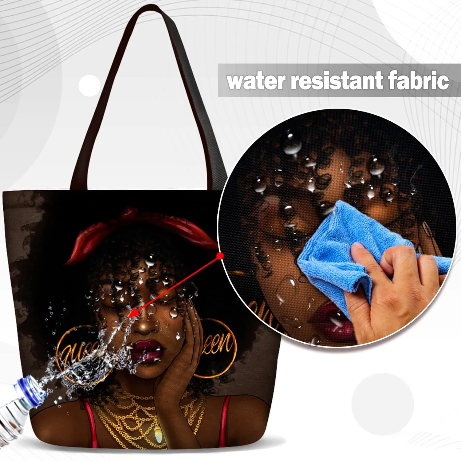 IAGM Women Tote Bags African American Woman Shoulder Bag Black Girl Magic Top Handle Satchel Handbags