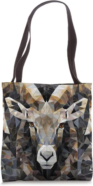 Ibex Geometric Animal Wildlife Pattern Tote Bag